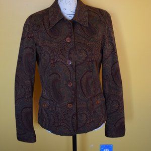Jones NY Signature Jacket paisley pattern button down small